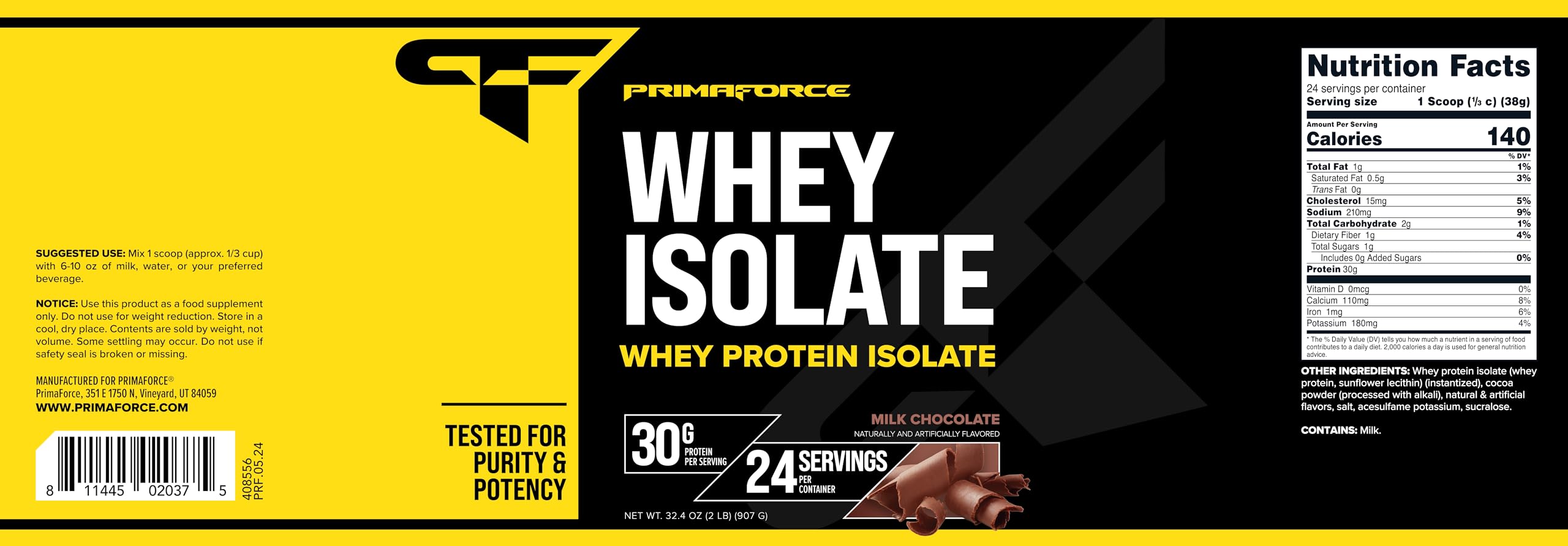 Non-GMO and Gluten Free labels on Primaforce packaging