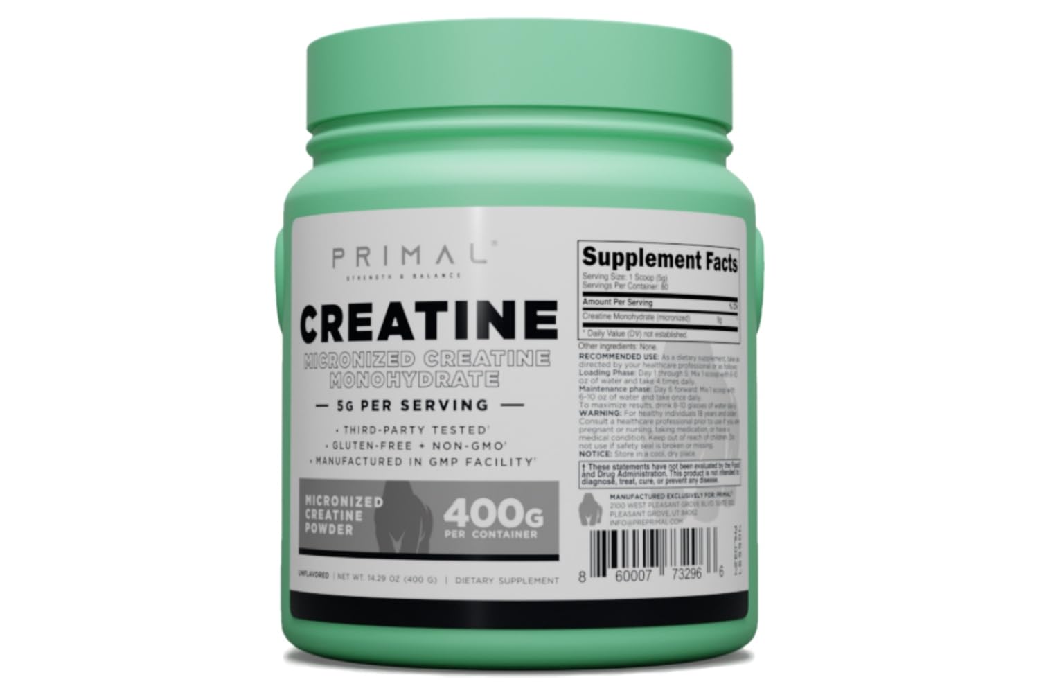 Close-up of micronized unflavored creatine powder