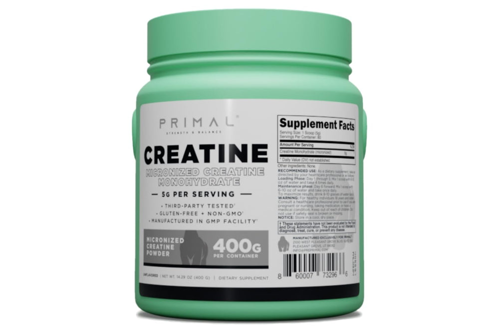 Close-up of micronized creatine monohydrate powder texture
