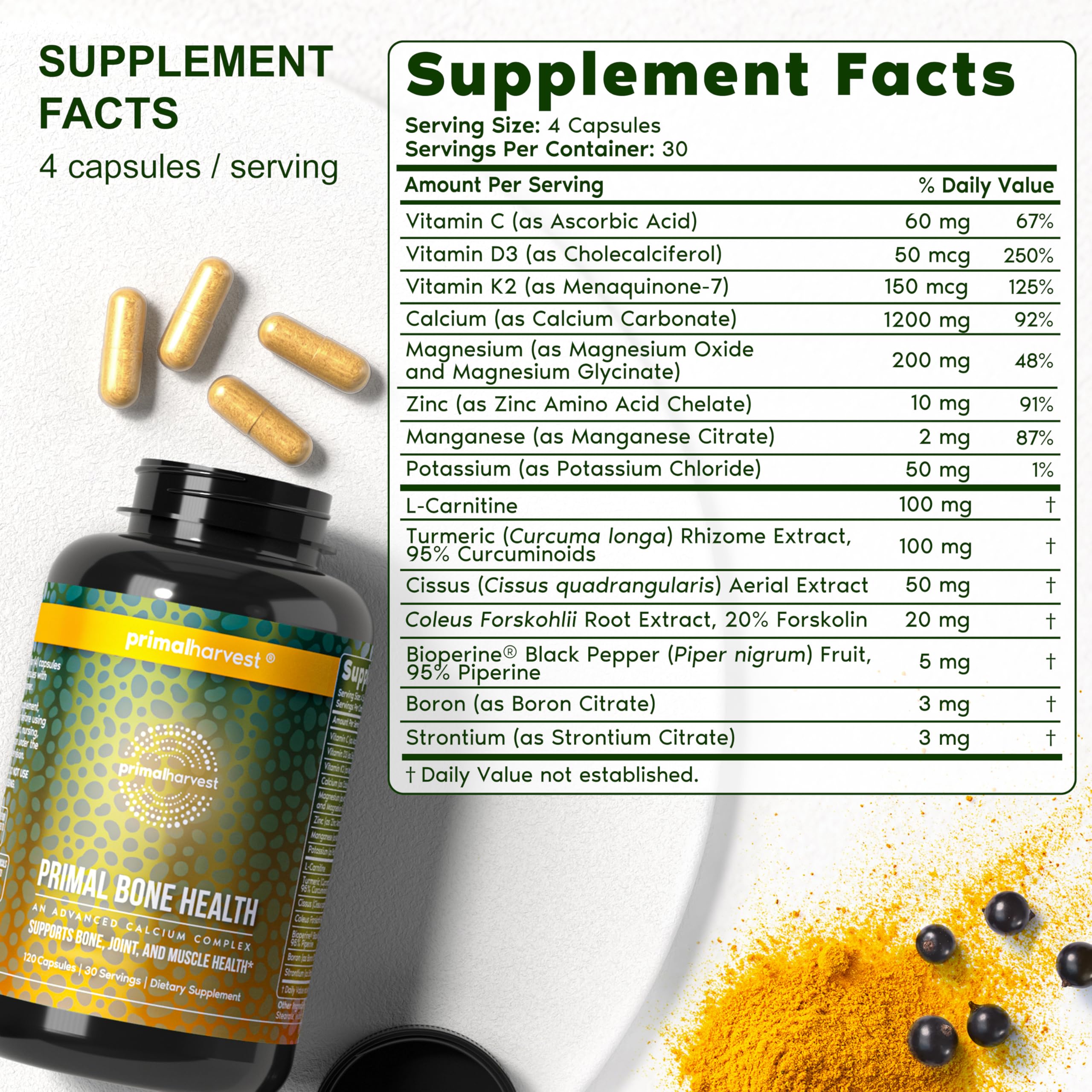 Close-up of calcium carbonate and mineral blend in the supplement