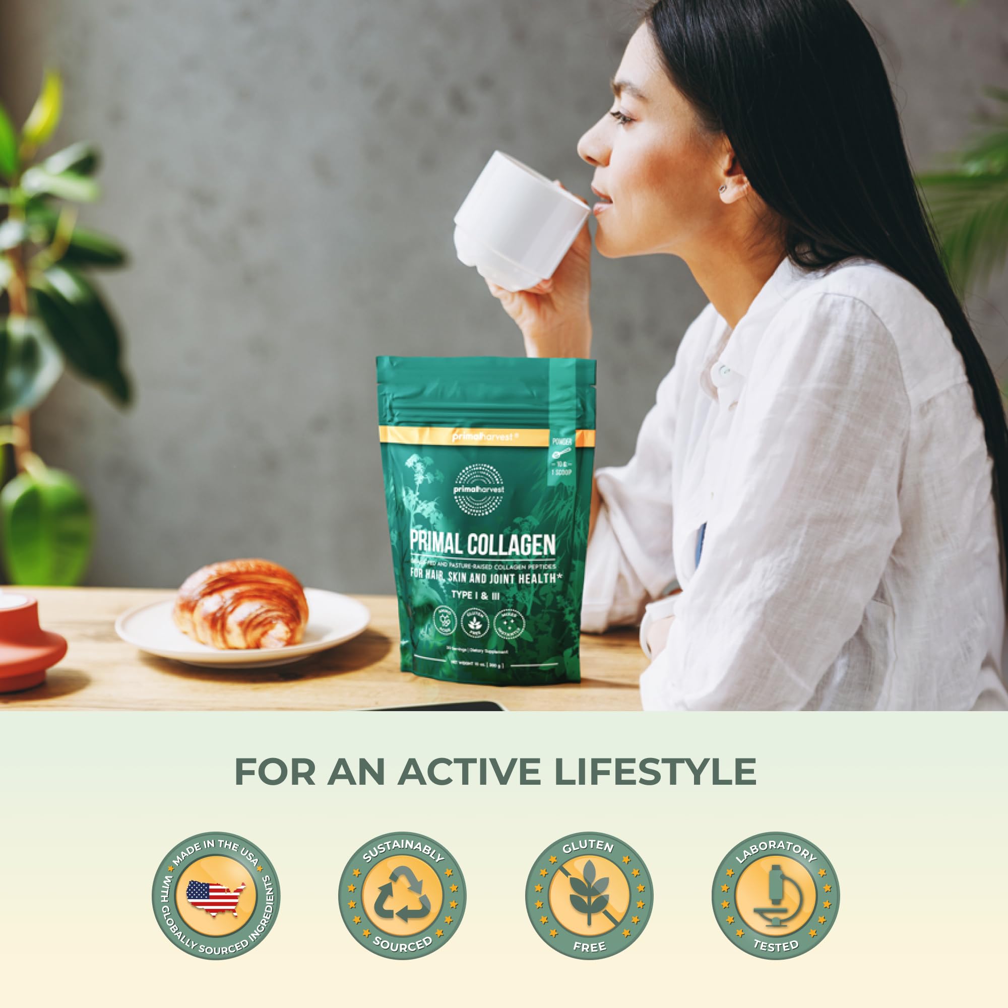 Pasture-raised, grass-fed beef collagen powder