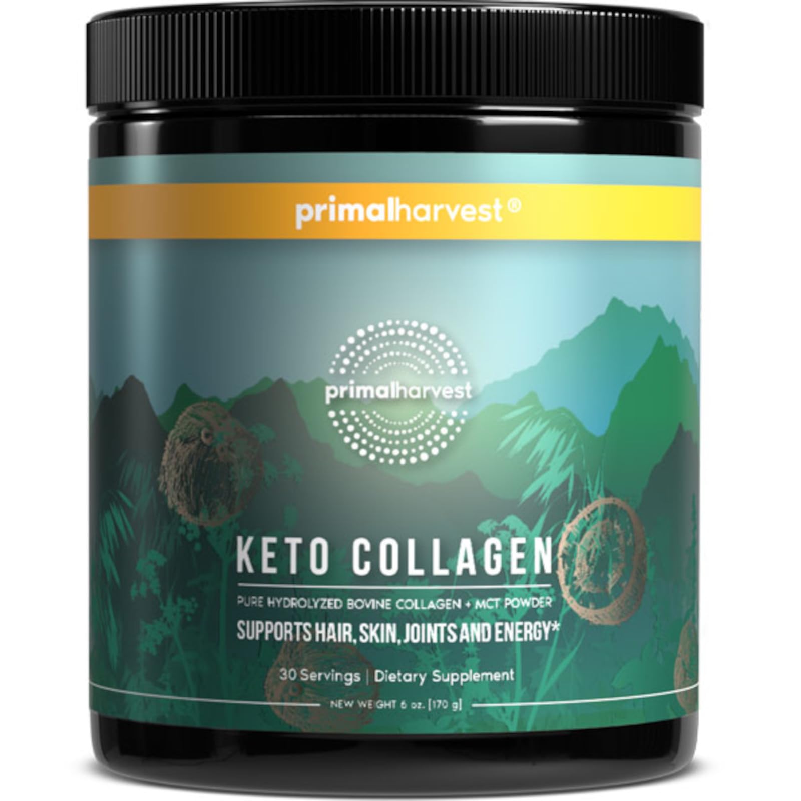 Primal Harvest Keto Collagen Powder jar with 30 servings