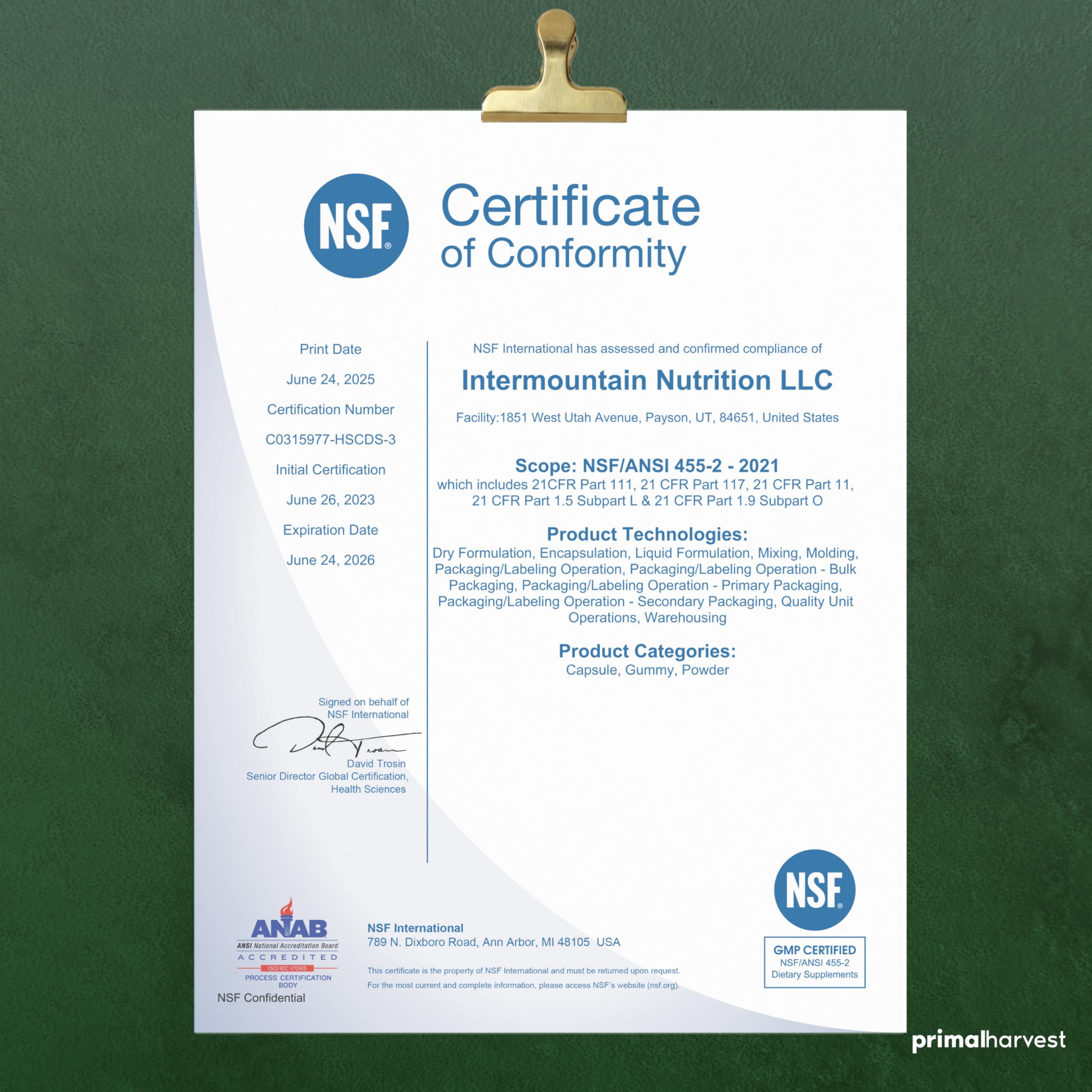 Packaging insert and product box for Primal Vision