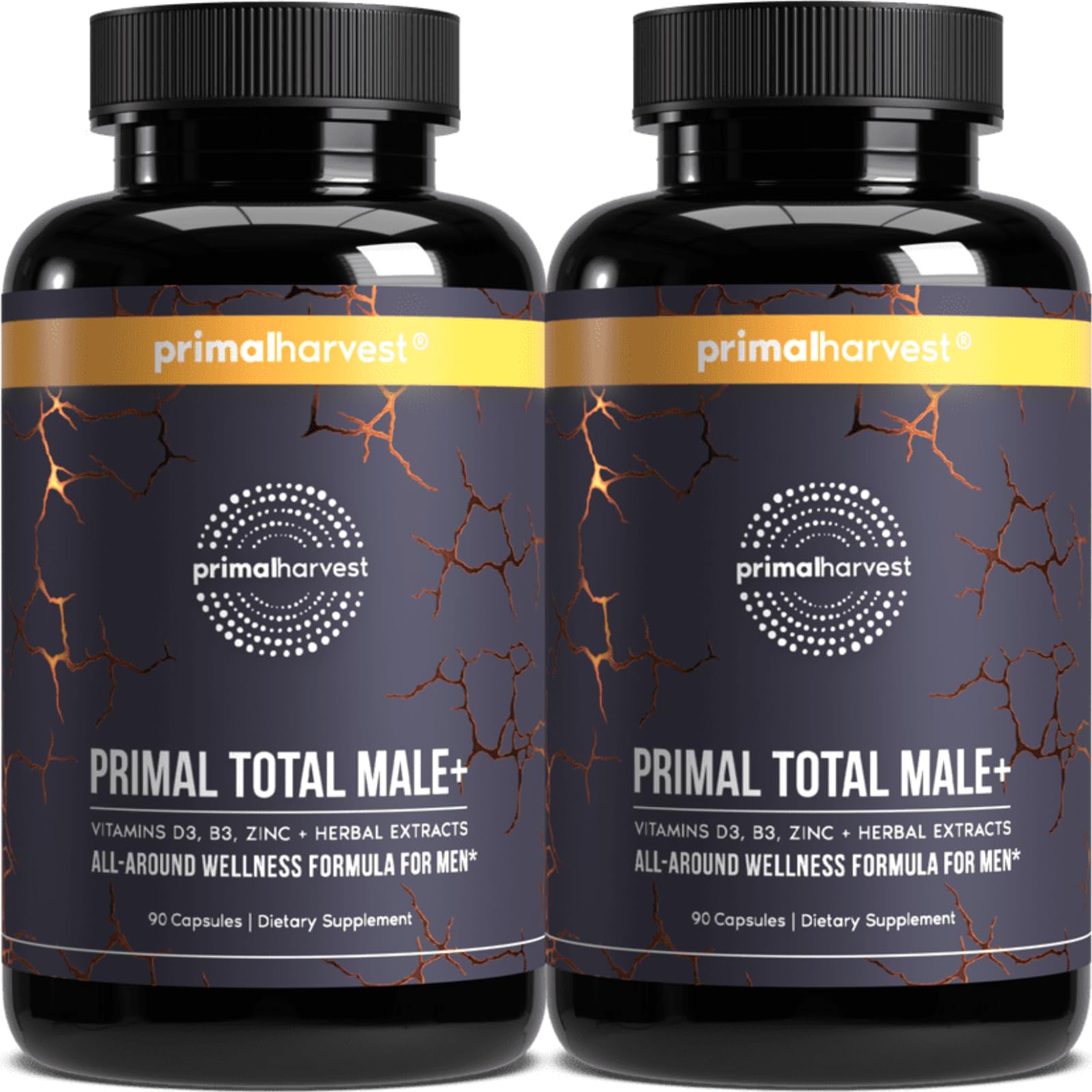 Primal Harvest Total Male+ Multivitamin bottle on white background