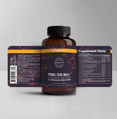 Close-up view of Total Male+ capsules highlighting herbal blend