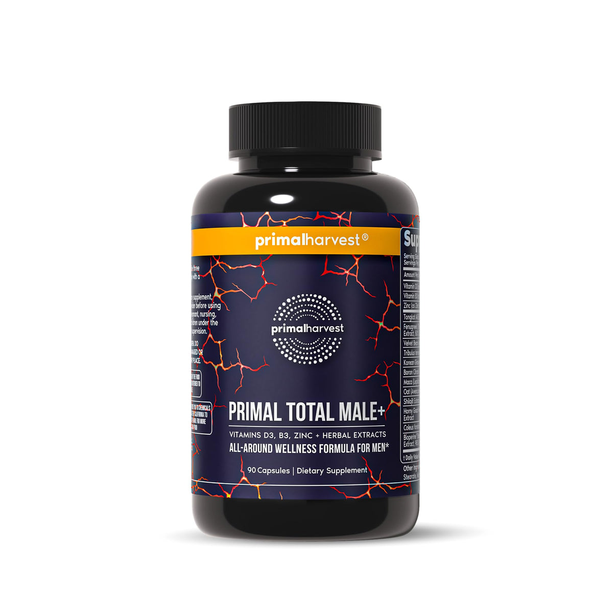 Front label of Primal Harvest Total Male+ multivitamin bottle