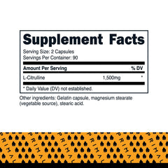 Close-up of Primal L-Citrulline bottle with 180 capsules