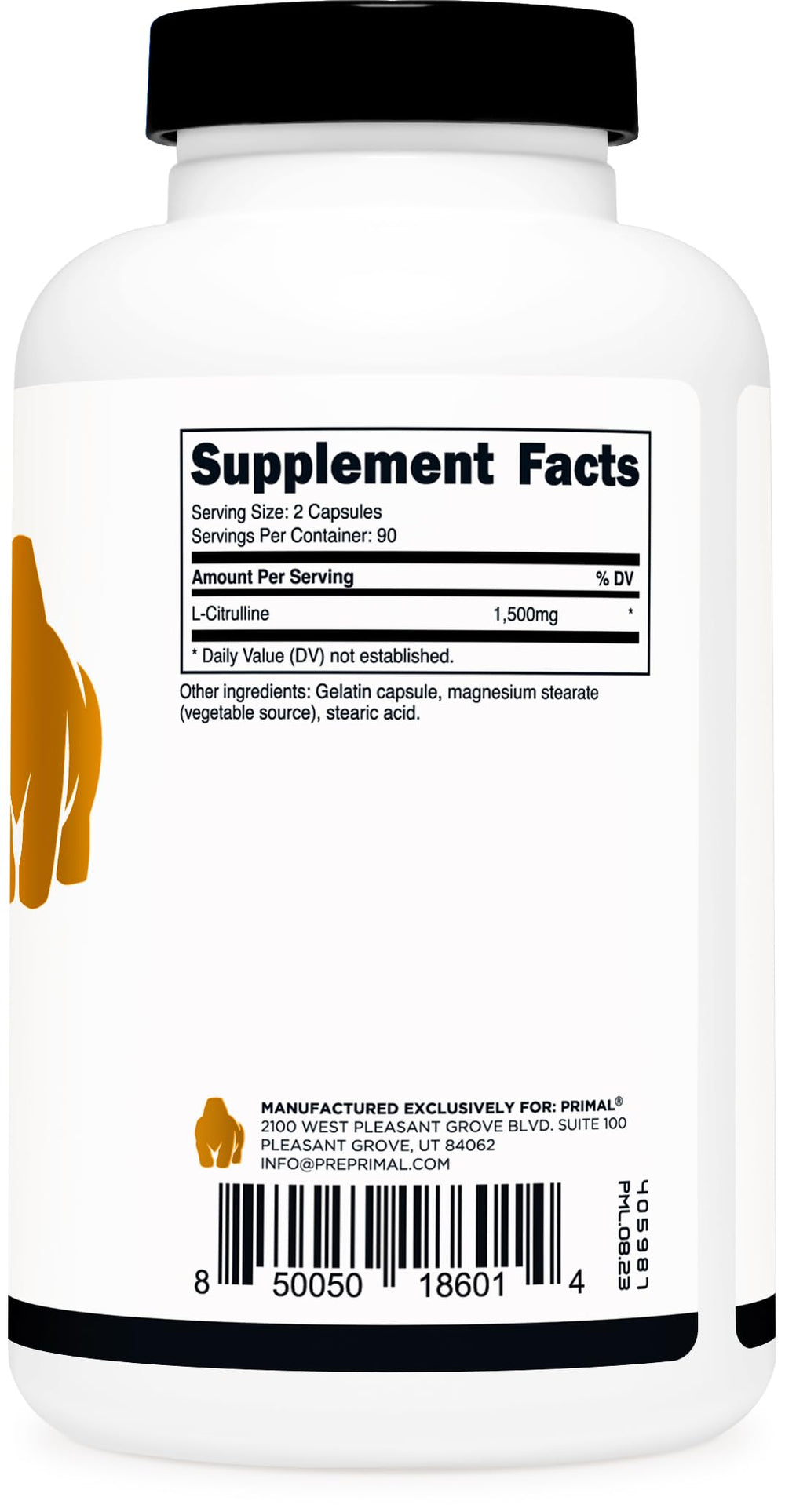 Independent third-party ISO-certified testing for Primal L-Citrulline