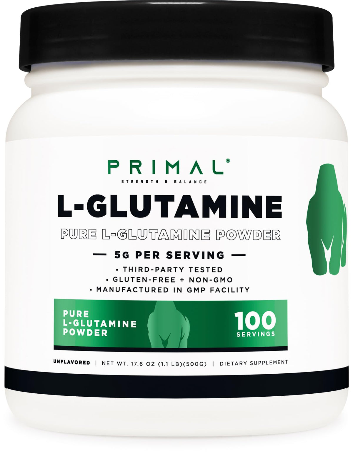 Primal L-Glutamine 500g packaging