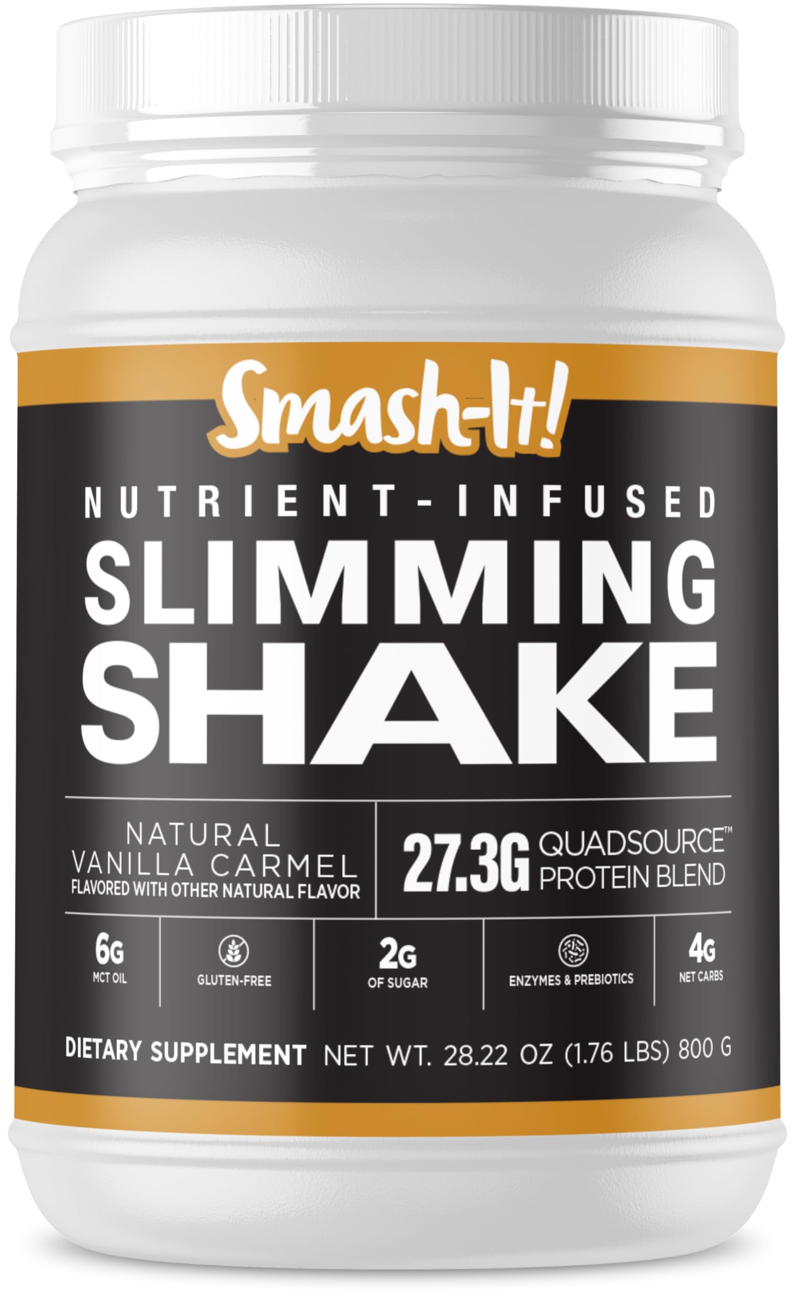Primal Labs Smash-It vanilla bottle highlights gluten-free whey for keto meals.