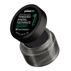 Activated charcoal toothpowder ingredients and packaging