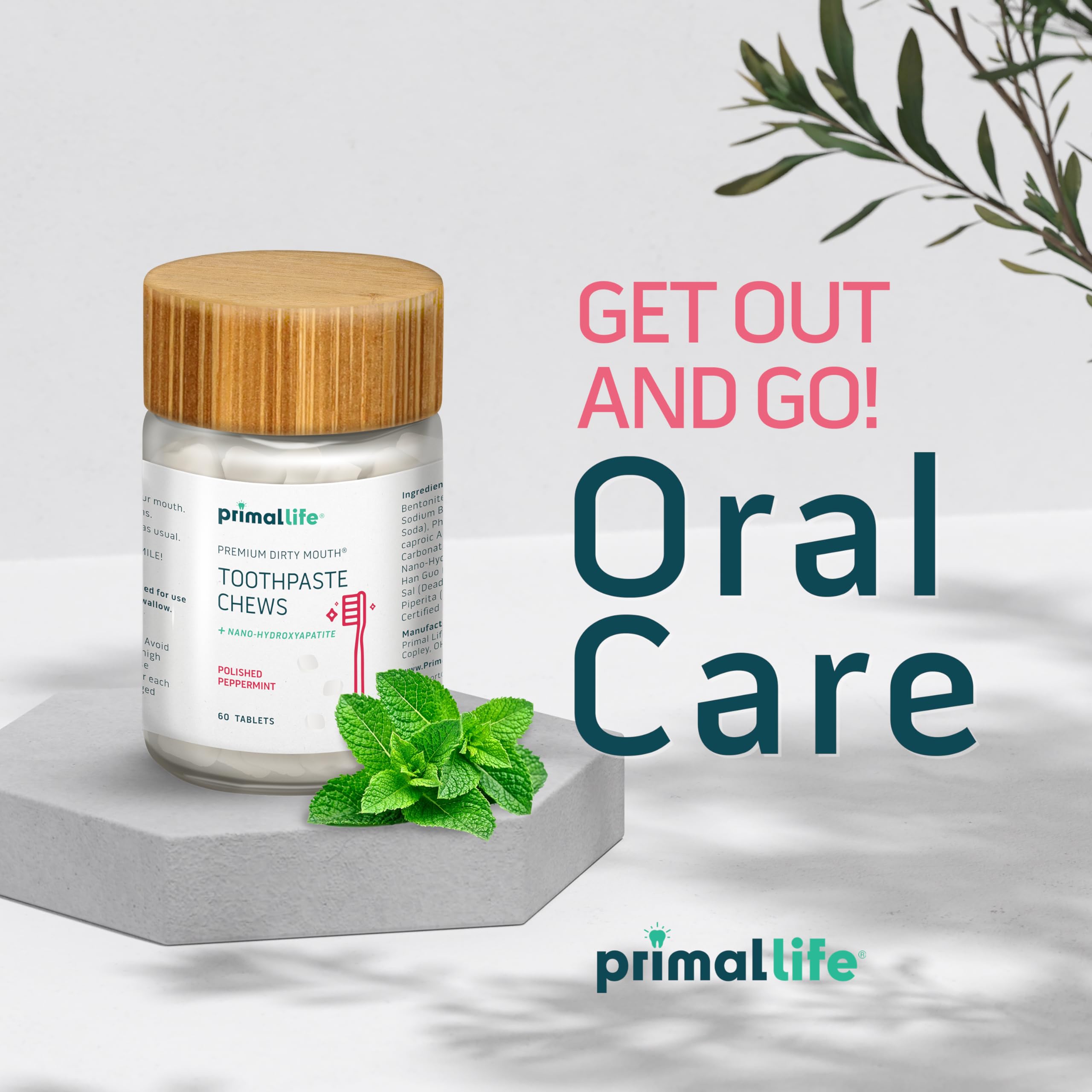 Open 60-count jar of Dirty Mouth Toothpaste Chews