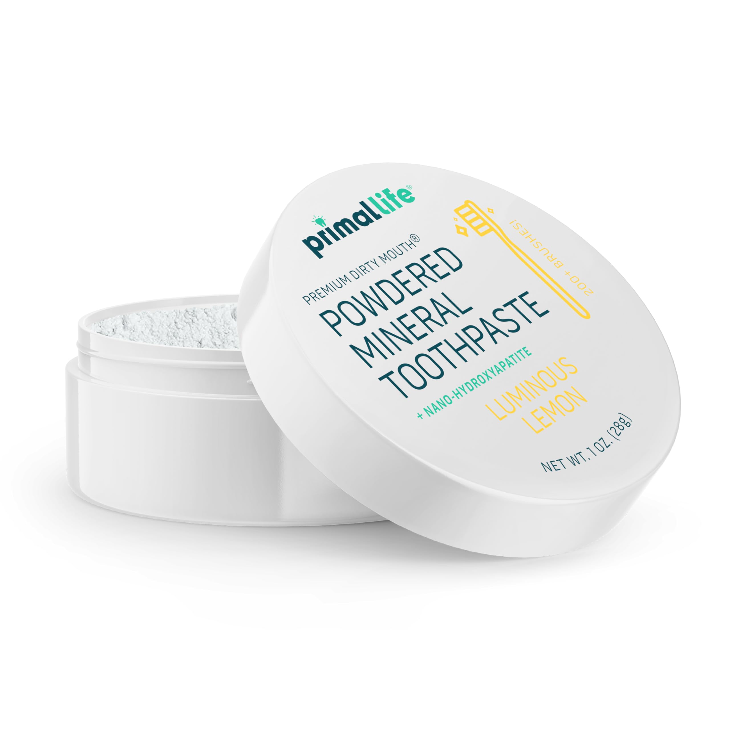 Toothbrush with Dirty Mouth Toothpowder Lemon powder