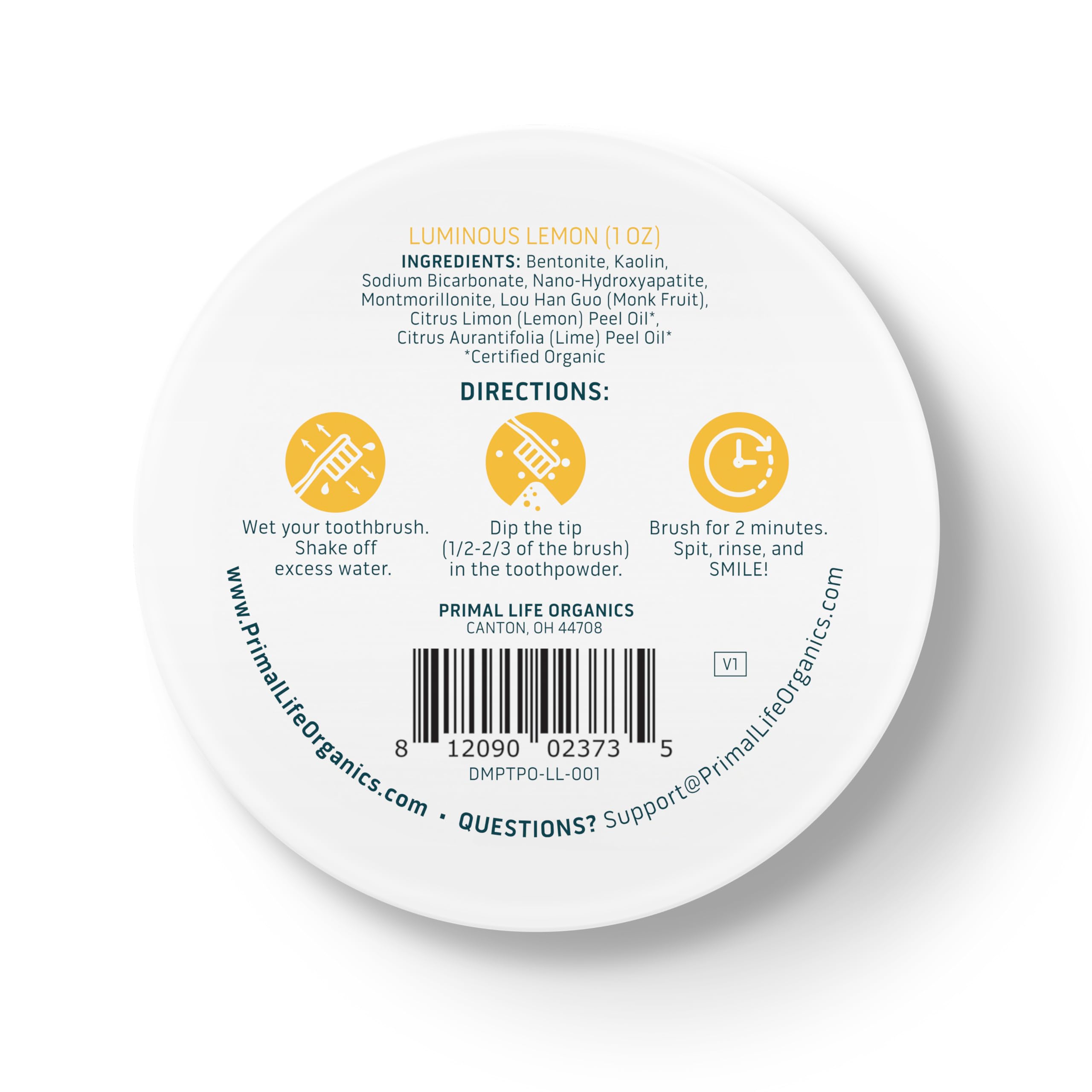 Product visuals showing lemon-flavor packaging and ingredients