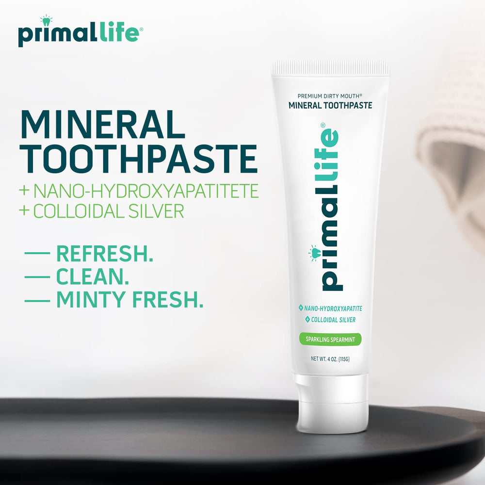 Close-up of toothpaste paste showing nano-hydroxyapatite particles