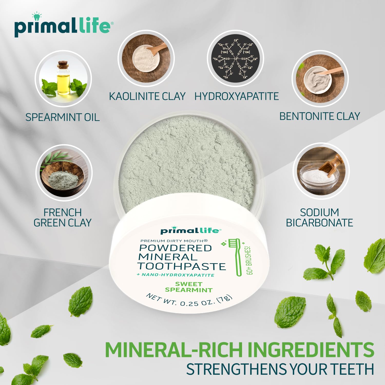Kaolin and bentonite clays used in the toothpowder