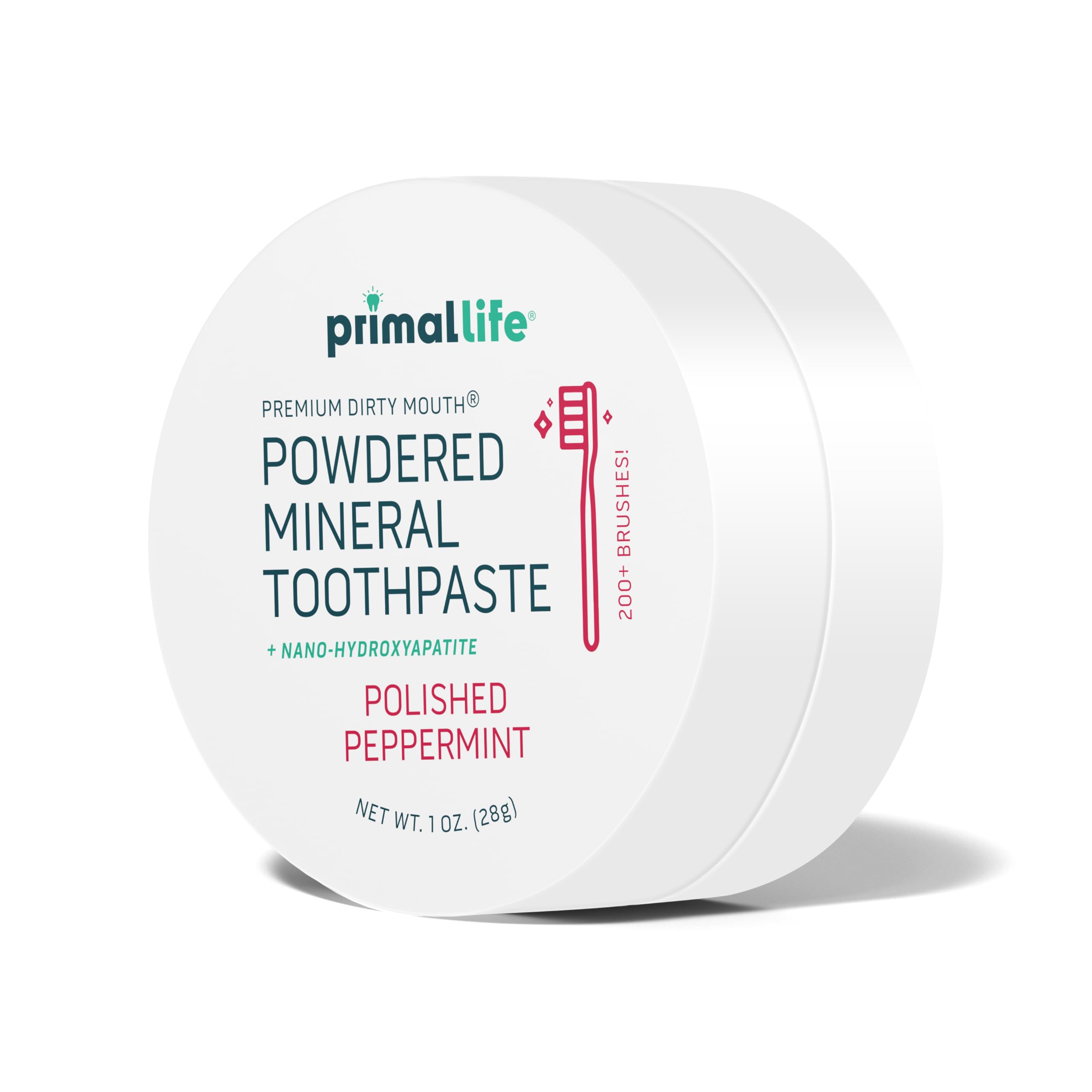 Close-up of toothpowder texture showing clay minerals