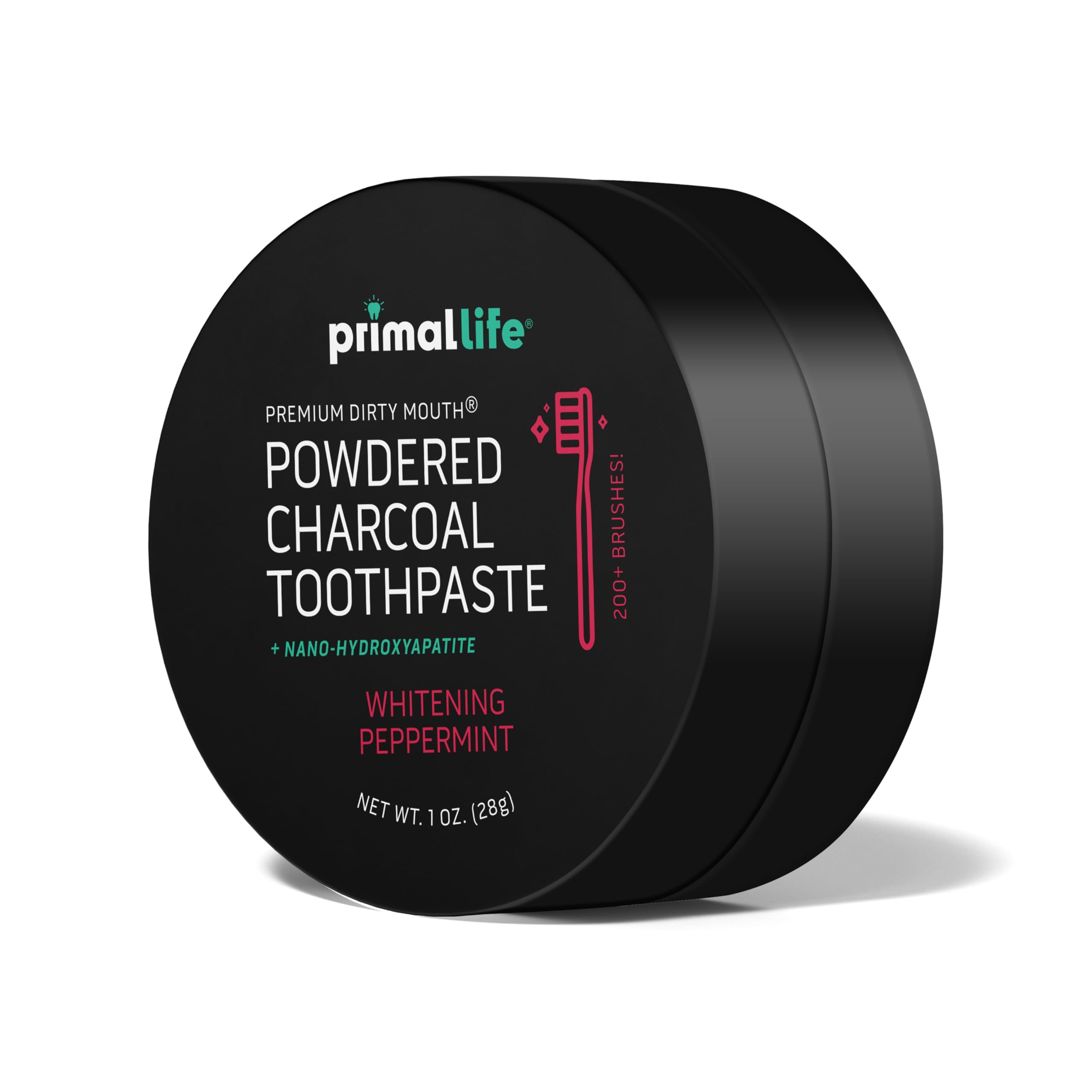 Activated charcoal toothpowder close-up