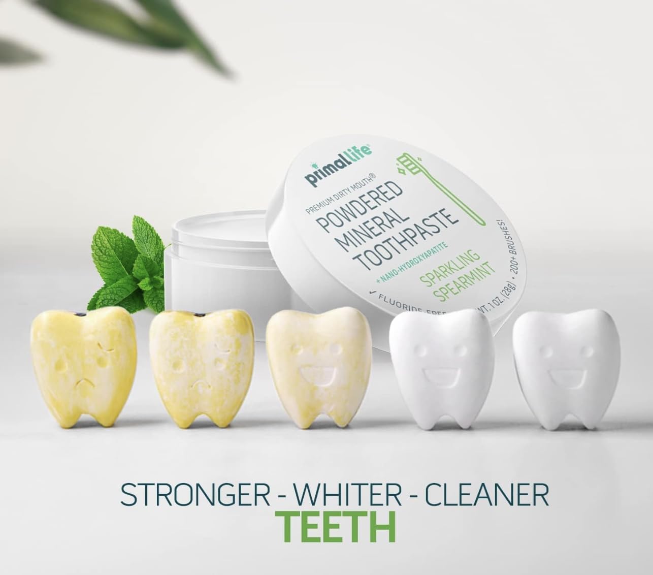 Vegan, organic, gluten-free labeling on toothpowder