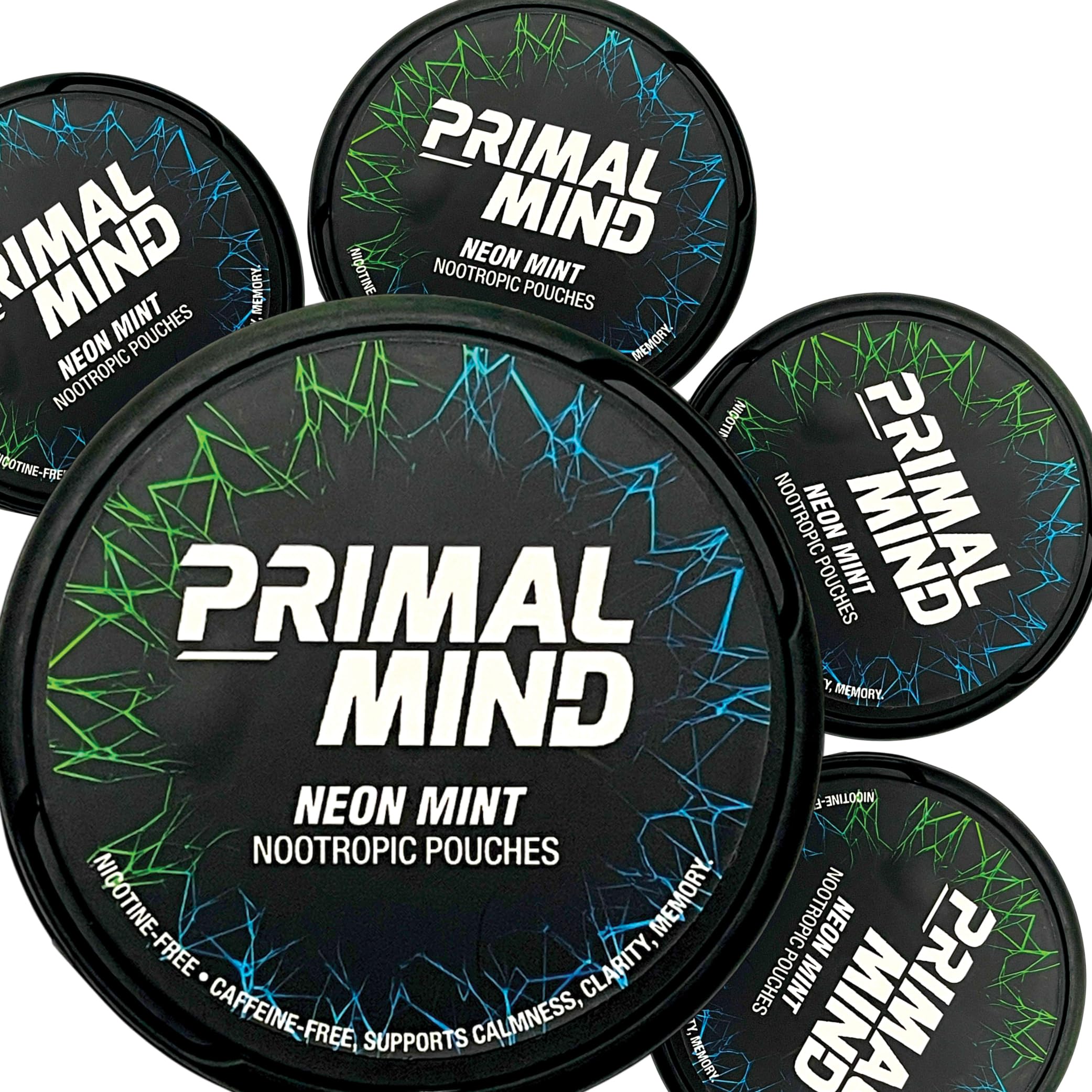 Primal Prelude Primal Mind Neon Mint can front for discreet focus on the go.