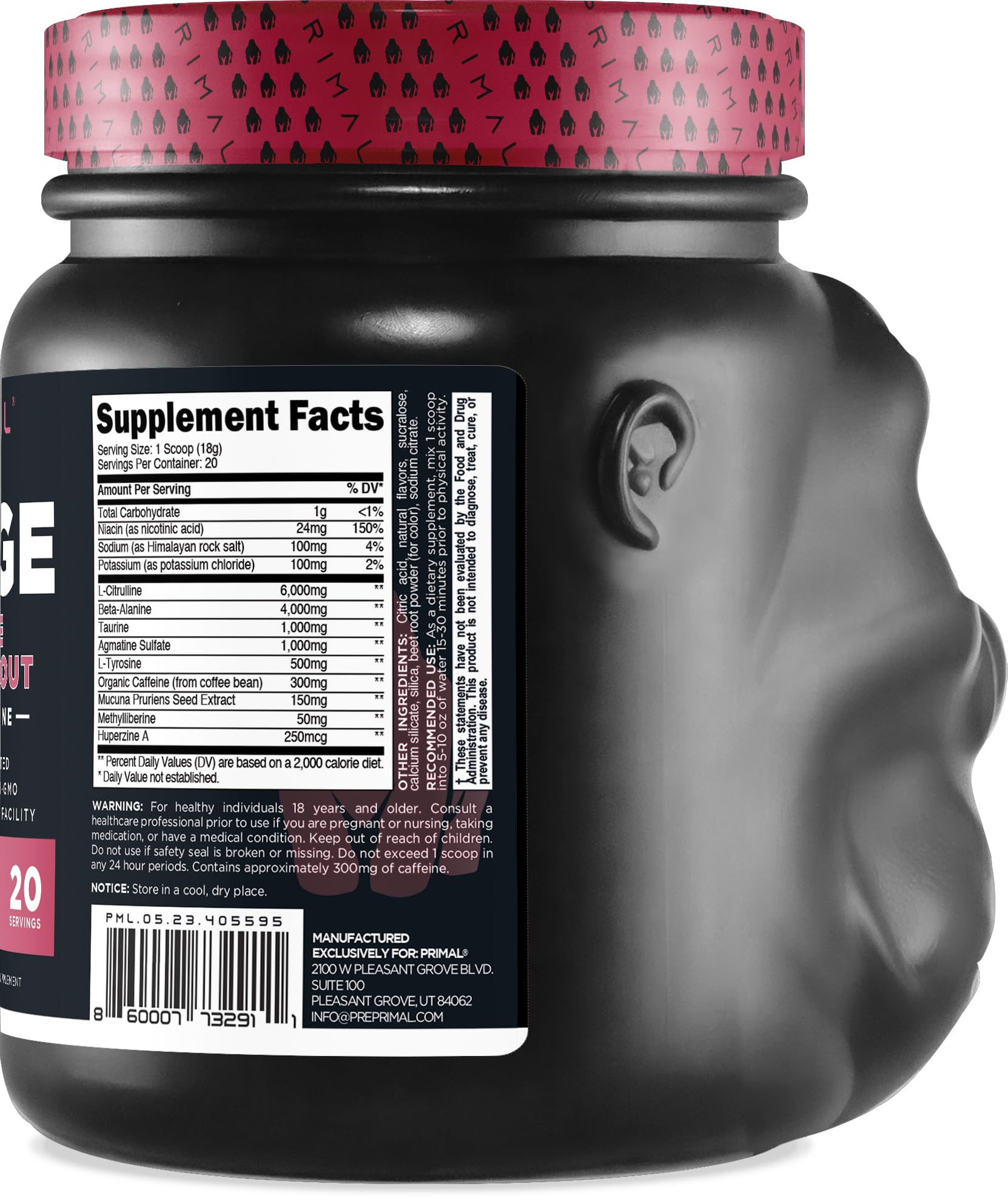 Gluten-free and Non-GMO badges on Primal Purge Xtreme packaging