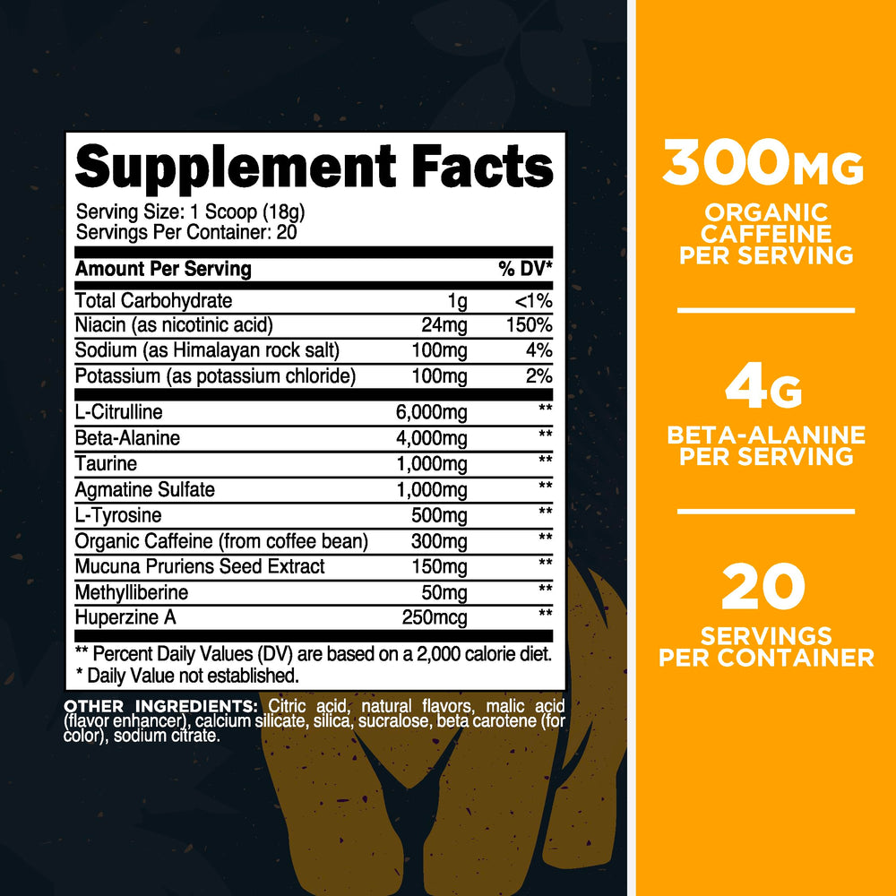 Close-up of Pineapple Orange Guava flavor powder