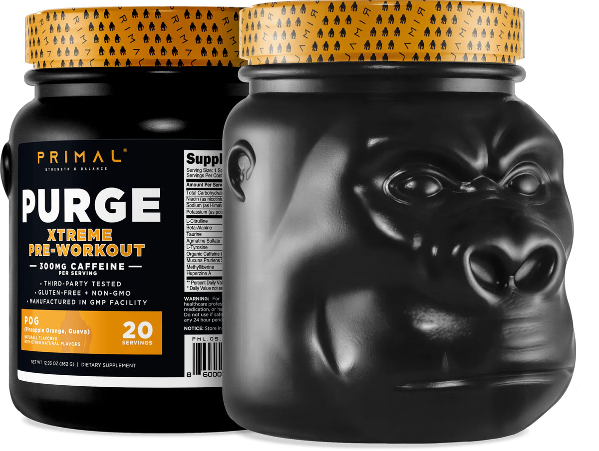 Primal Purge Xtreme pre-workout Pineapple Orange Guava serving scoop