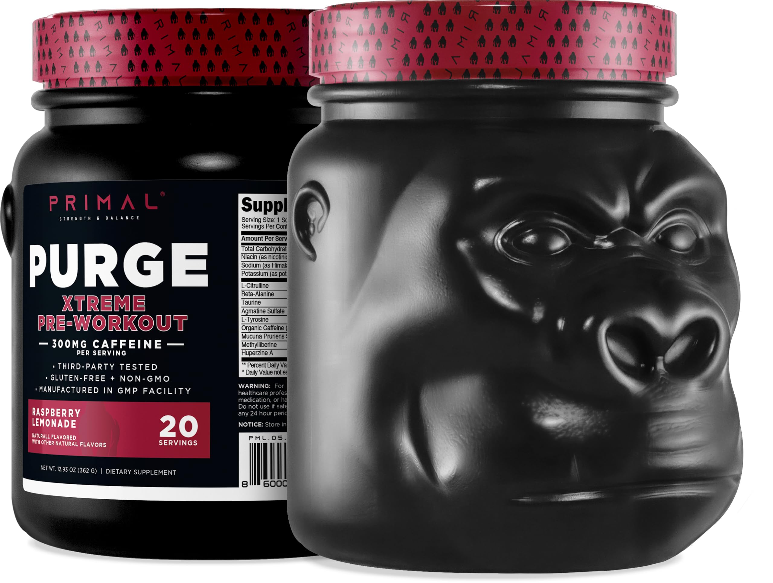 Primal Purge Xtreme Raspberry Lemonade pre-workout front packaging