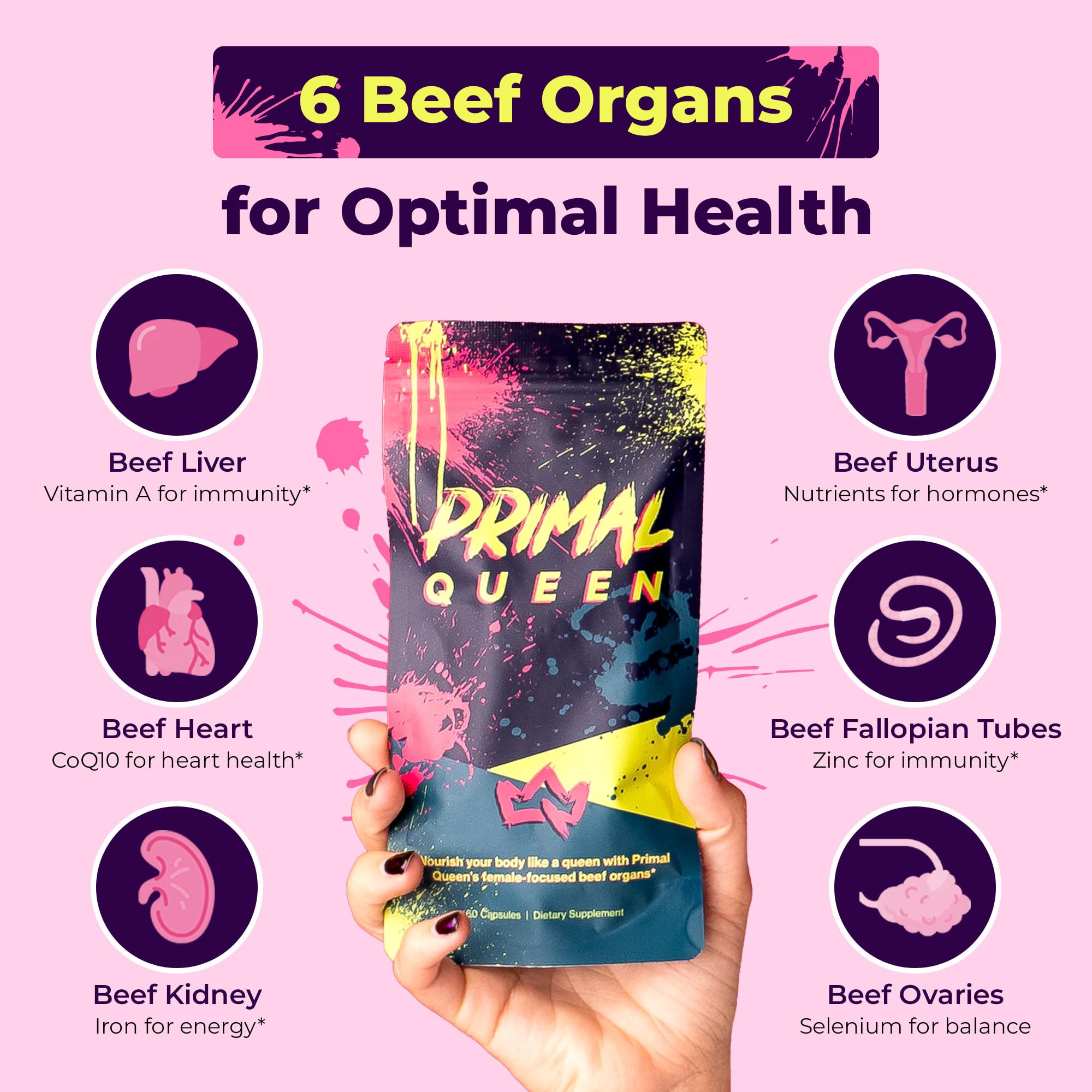 Primal Queen freeze-dried beef organs preserve nutrients for convenient daily use.