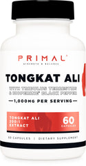 Primal Tongkat Ali bottle of capsules ready for daily vitality.