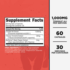 Close-up of Primal Tongkat Ali capsules for daily use.