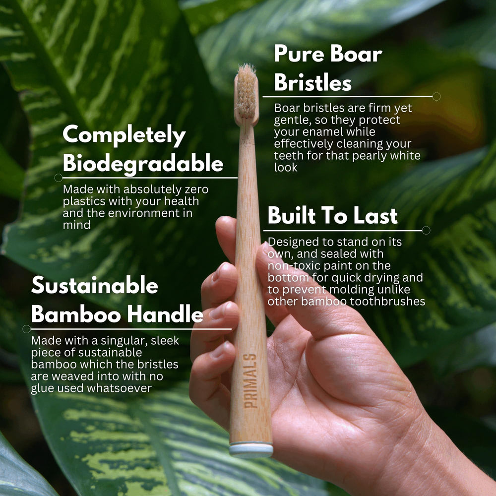 Sustainable bamboo handle close-up