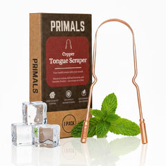 PRIMALS Copper Tongue Scraper on white background