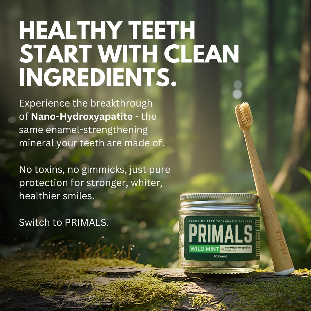 Eco-friendly packaging and minimal waste design for PRIMALS toothpaste tablets