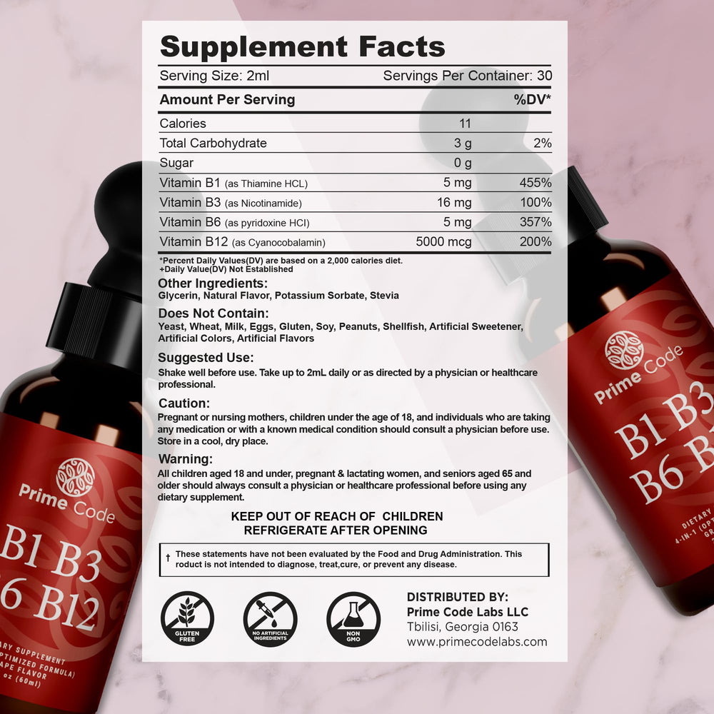 Prime Code Vitamin B1 Drops bottle label close-up