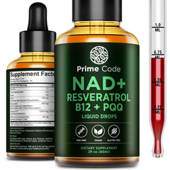 Prime Code NAD+ Liquid Drops bottle with dropper