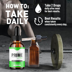 Prime Drops 30 servings per bottle label