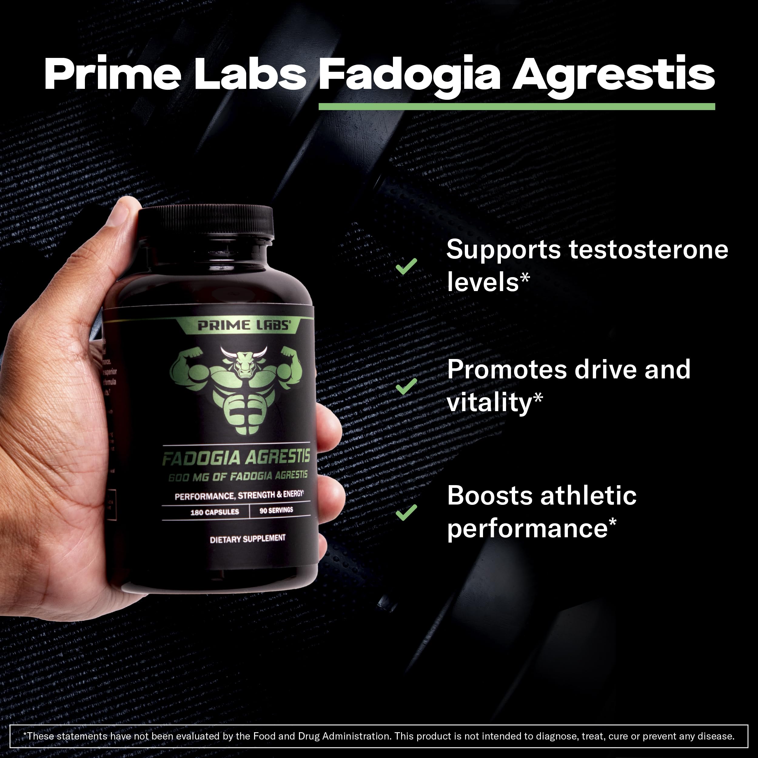 Close-up of Prime Labs Fadogia Agrestis label