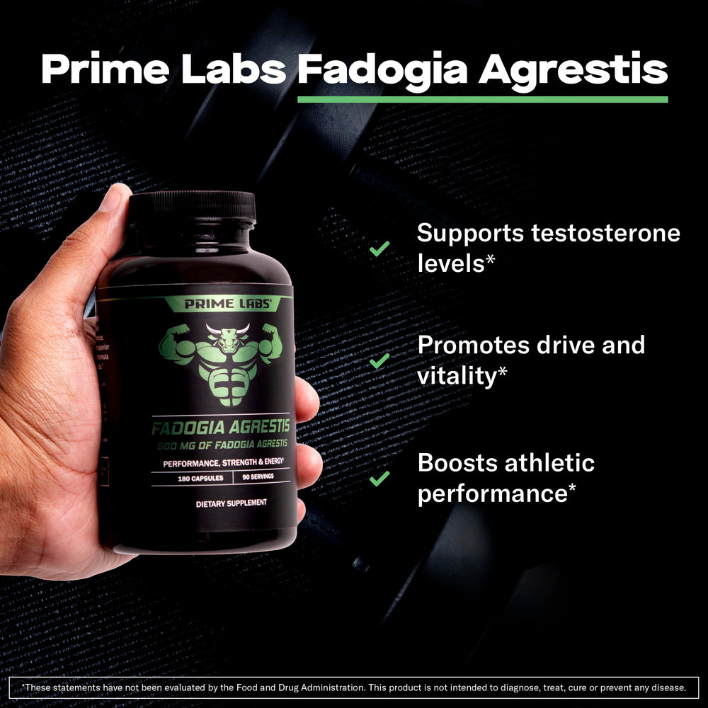 Close-up of Prime Labs Fadogia Agrestis label