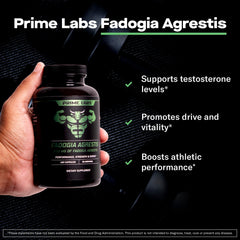 Close-up of Prime Labs Fadogia Agrestis label