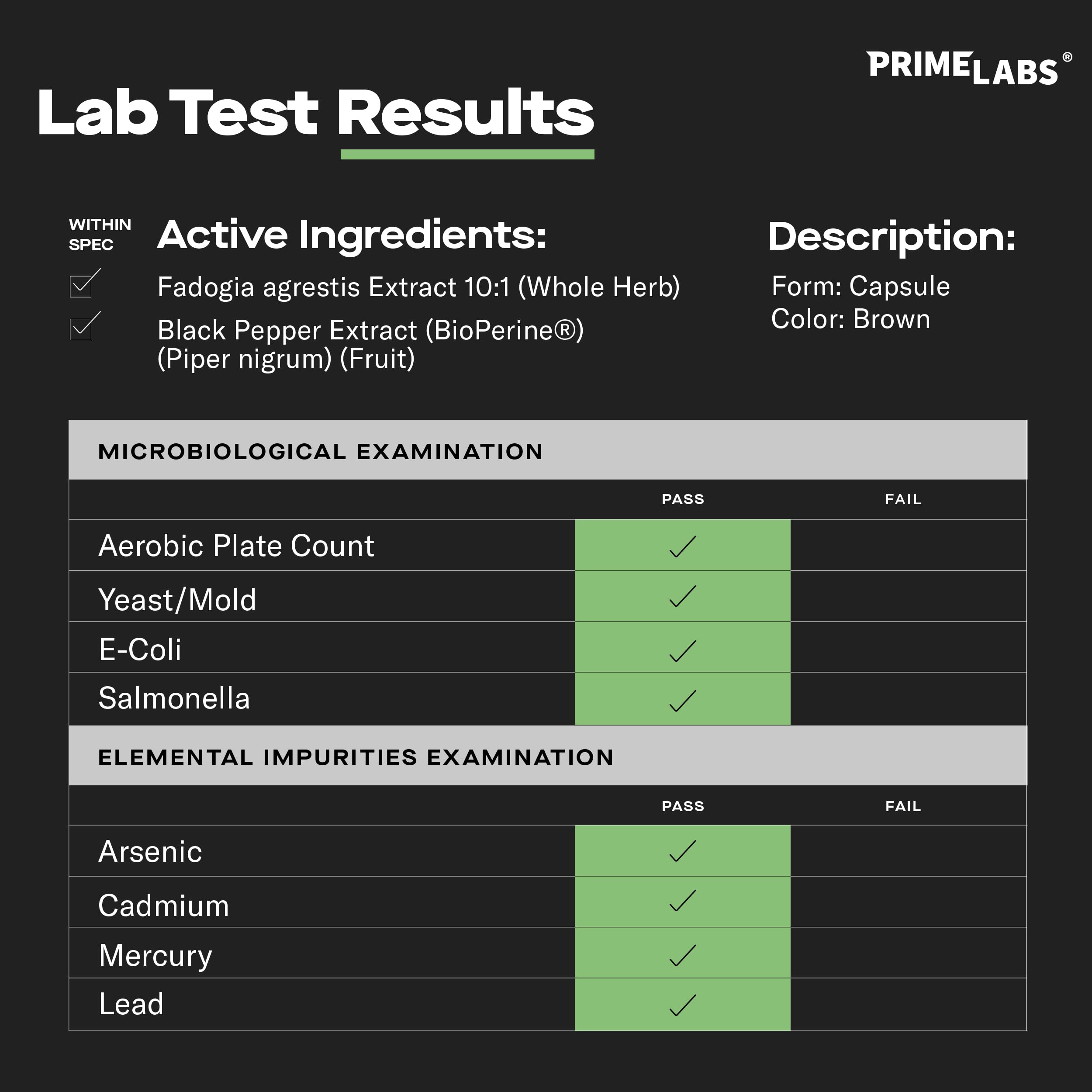 Front view of Prime Labs Fadogia Agrestis bottle