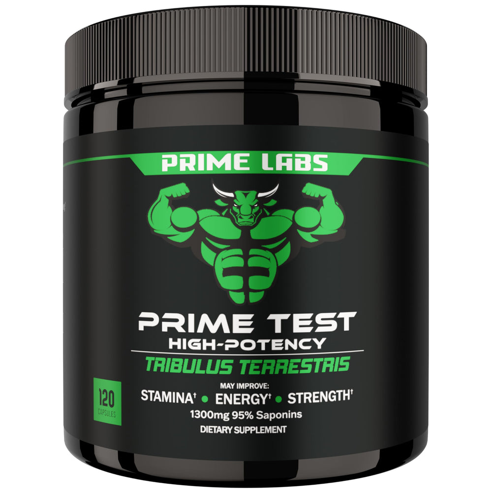 Prime Labs Tribulus Terrestris bottle with label showing 1300mg per serving