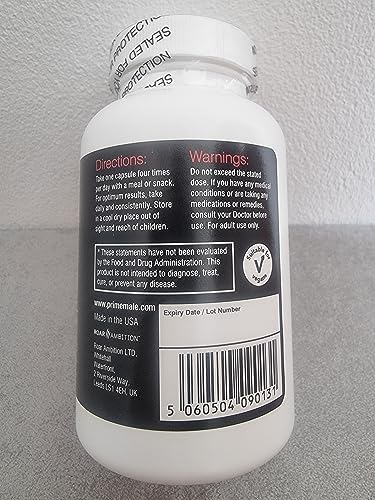 Prime Male Vitality bottle back highlights 120 capsules and 30 day supply