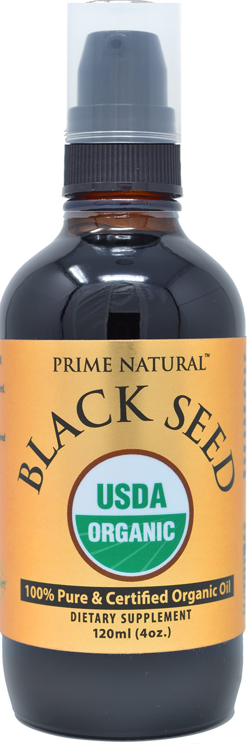 Pouring black seed oil from the 4oz bottle