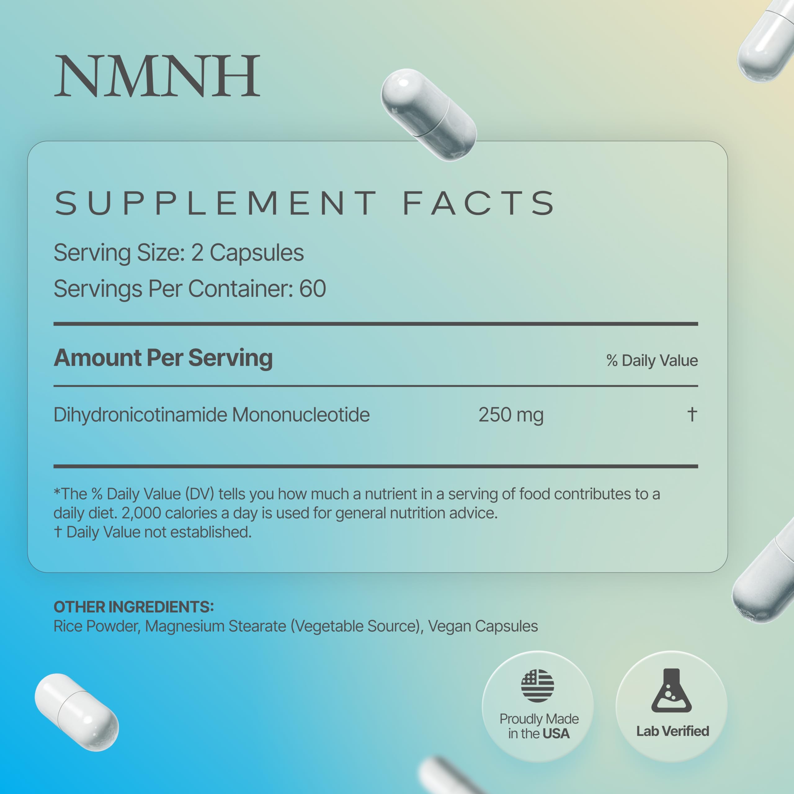 Product packaging showing vegan-safe and GMO-free icons