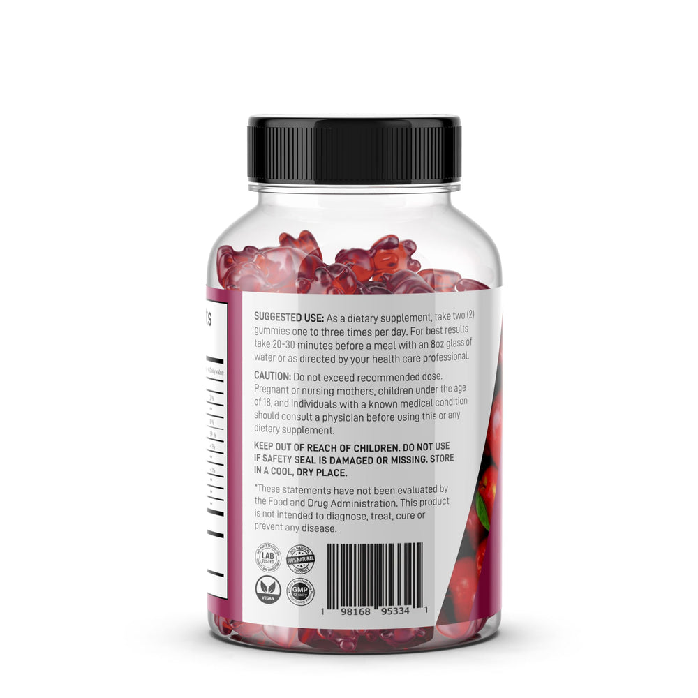 hand holding bottle for scale to show bottle size and number of servings for planning supply