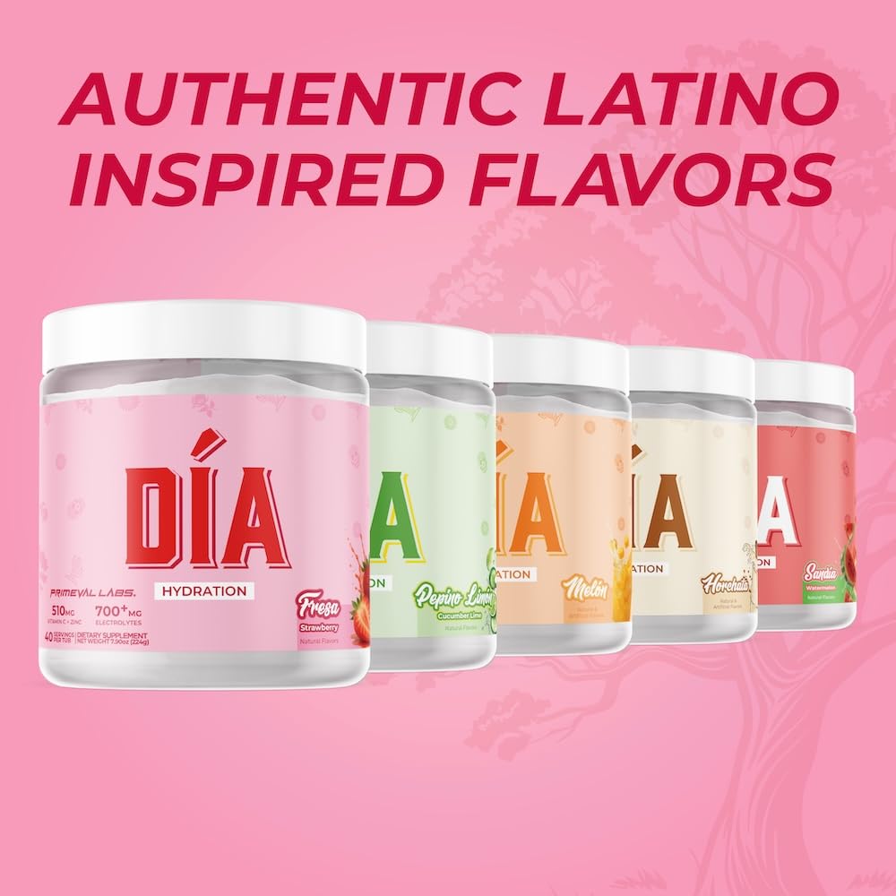 Bundle of 40-serving tubs of Primeval Labs Dia Hydration Powder in Fresa flavor