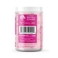 Primeval Labs PRE close-up shows L-Citrulline for pumps and blood flow during training.