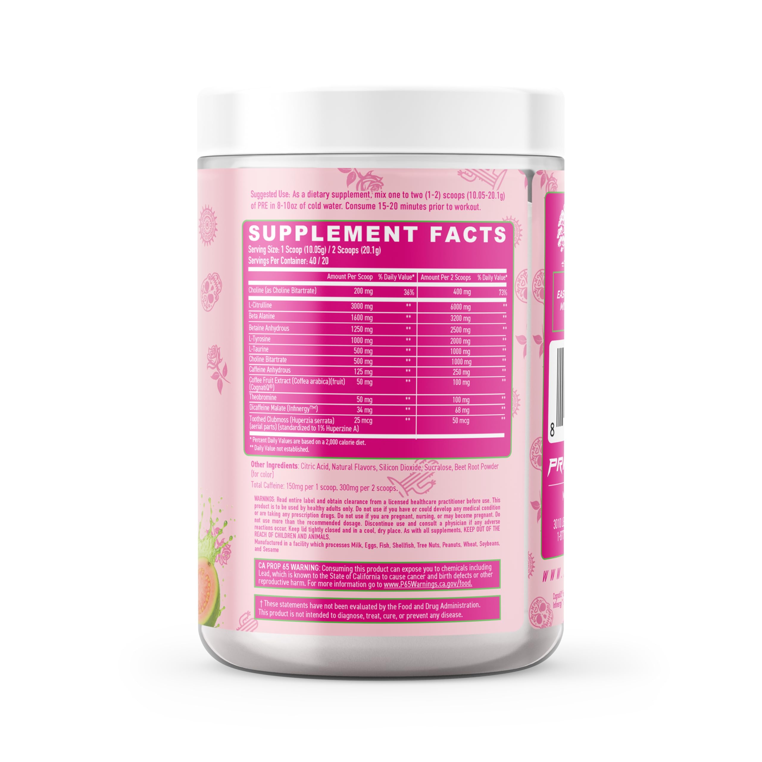 Primeval Labs PRE High-Stim label close-up highlights 300 mg caffeine for focused sessions.
