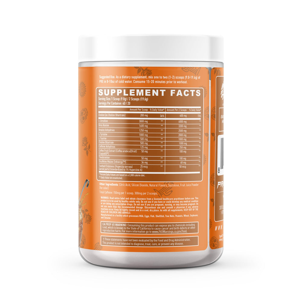 Primeval Labs PRE high-stim scoop for precise energy dosing before workouts.